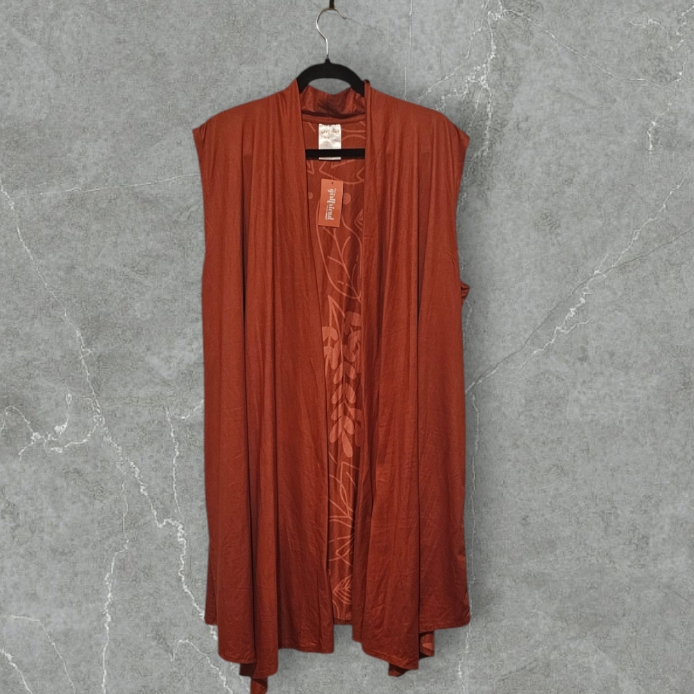 The Girlfriend AARP Rust Orange Sleeveless Kaftan